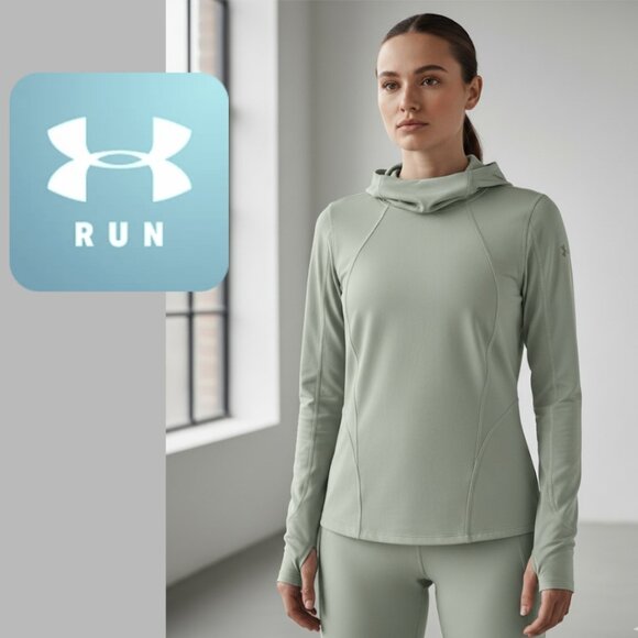 Under Armour Hoodie | Women's Size M | ColdGear Reactor | Fitted Running Sage - Picture 1 of 6